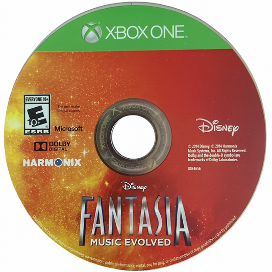 Fantasia: Music Evolved disc for Xbox One (XONE) rhythm and music video game