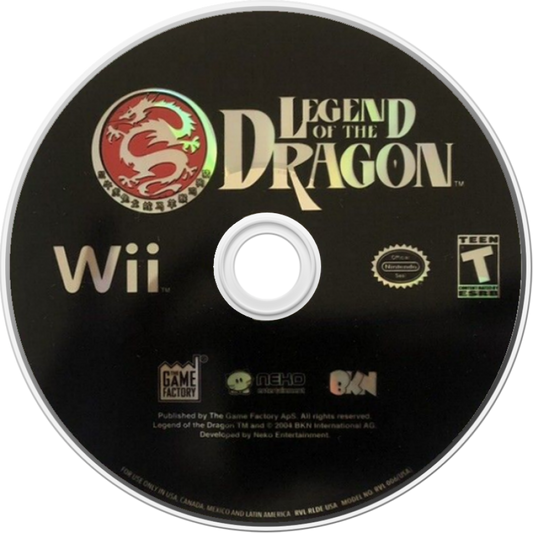 Legend of the Dragon – Nintendo Wii (Wii) martial arts action fighting video game disc