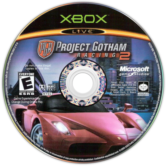 Project Gotham Racing 2 Xbox for retro video game enthusiasts featuring arcade style racing gameplay high performance vehicles skill based driving mechanics international city circuits competitive multiplayer modes realistic automotive action and collectible gaming appeal disc