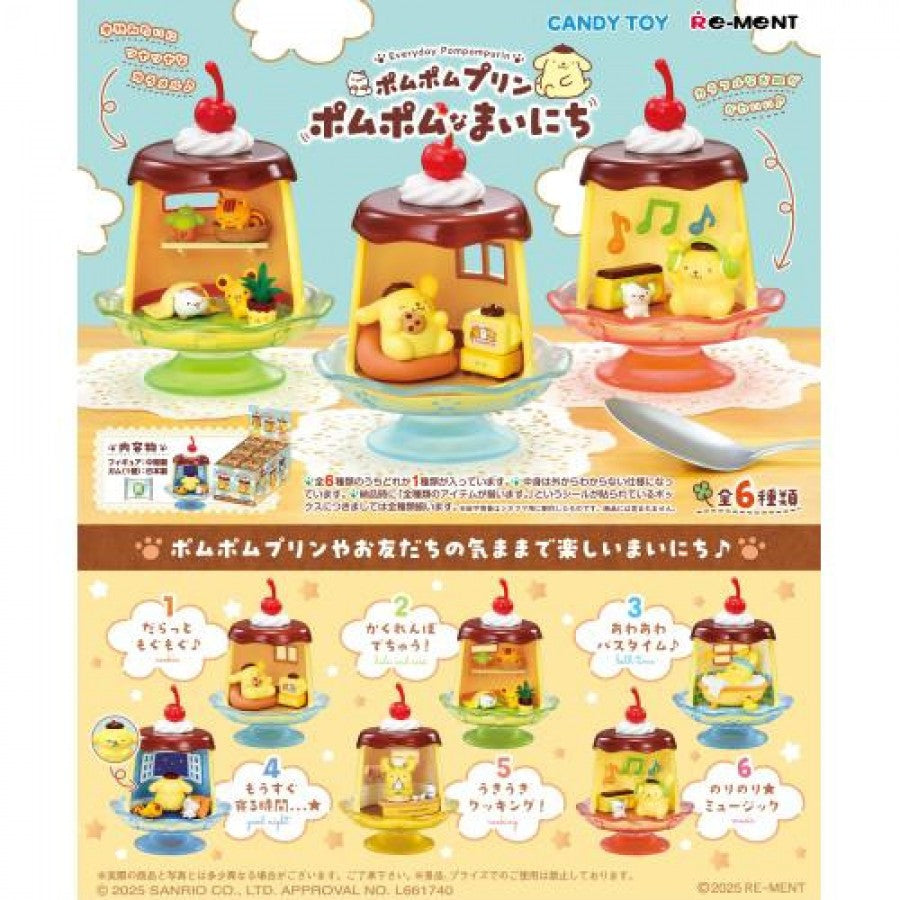 This is a blind box collectible series from Re‑Ment featuring Sanrio’s beloved character Pompompurin in everyday cozy scenes, perfect for kawaii collectors