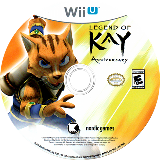 Legend of Kay Anniversary disc art for Nintendo Wii U (WiiU) video game