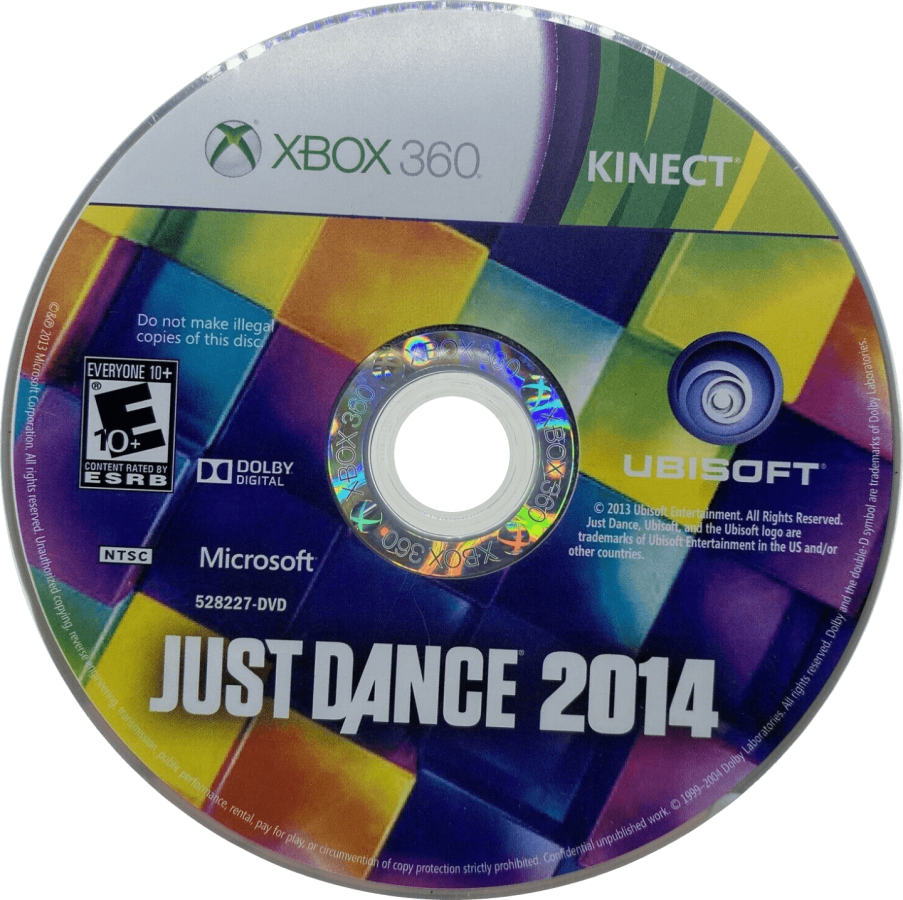 Just Dance 2014 disc for Xbox 360 (X360) motion-controlled dance rhythm video game