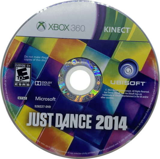 Just Dance 2014 disc for Xbox 360 (X360) motion-controlled dance rhythm video game