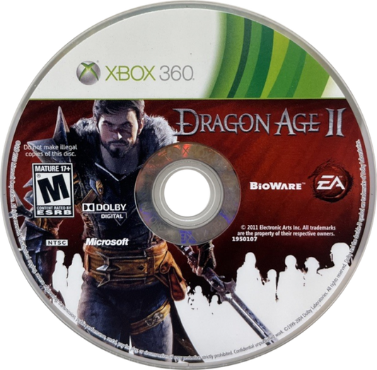 Dragon Age II disc for Xbox 360 (X360) action role-playing video game