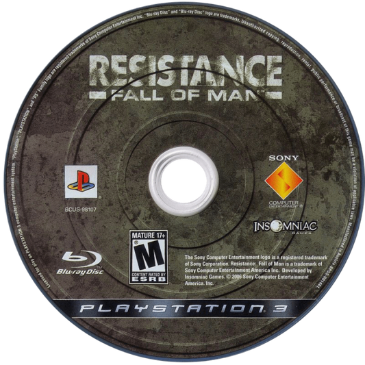 Resistance Fall of Man disc for PlayStation 3 PS3 video game
