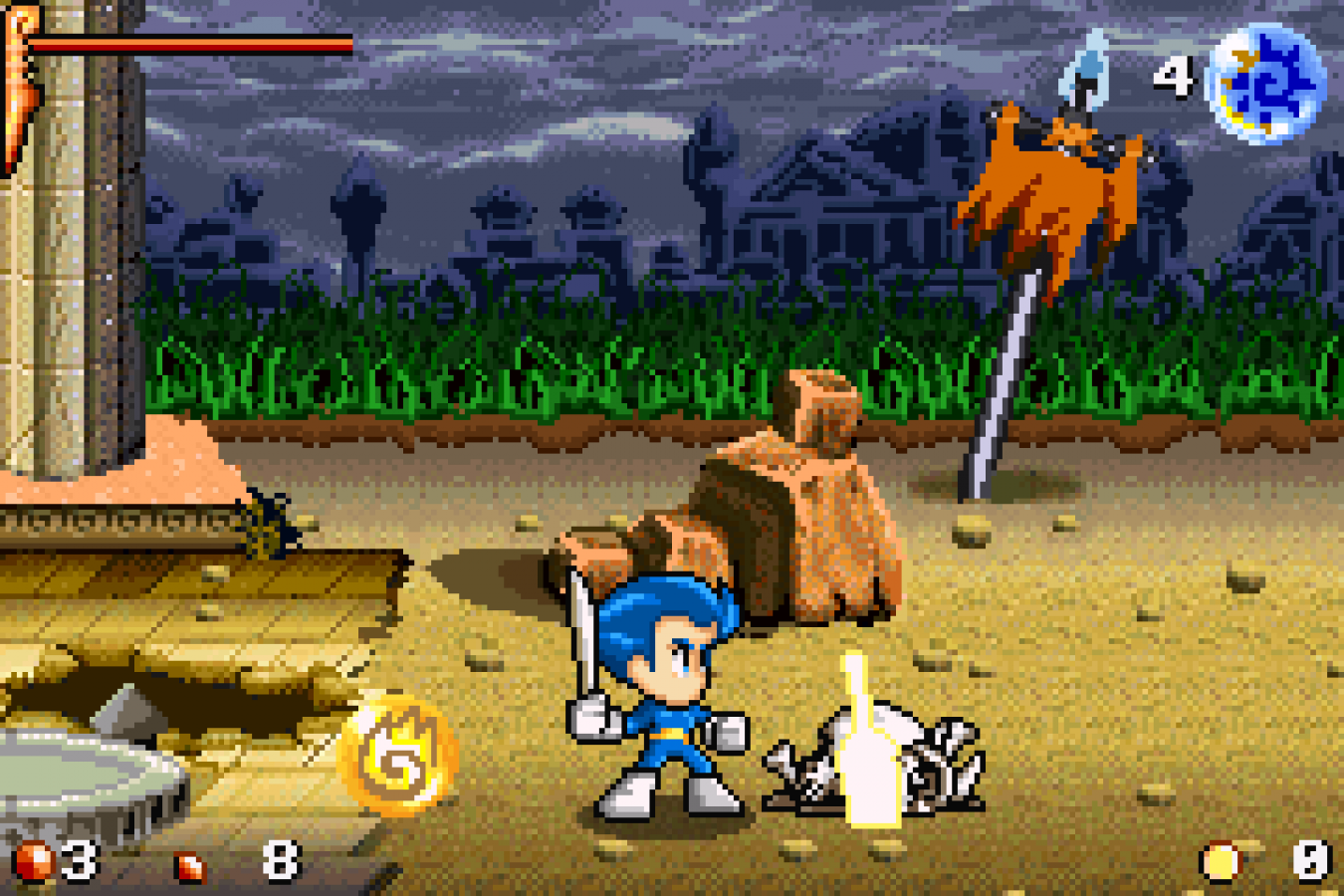 Kien homebrew gameplay for Game Boy Advance action game