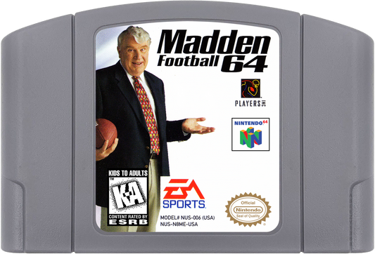 Madden NFL Football 64 cartridge for Nintendo 64 N64 video game