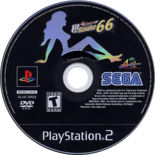 King of Route 66 PS2 Sony PlayStation 2 arcade driving game truck racing semi truck road combat delivery missions highway driving USA Route 66 arcade style gameplay SEGA retro gaming PlayStation 2 software video game title disc