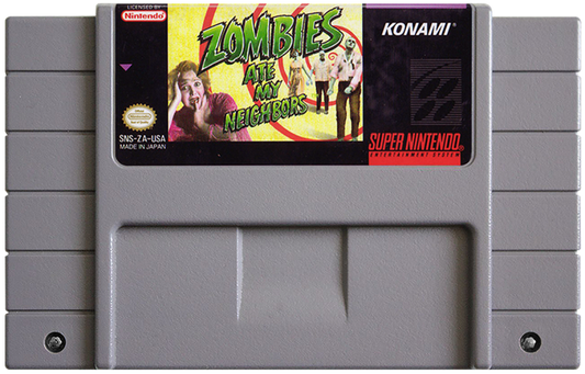 Zombies Ate My Neighbors cartridge for Super Nintendo Entertainment System (SNES) retro video game