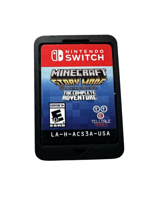 Minecraft Story Mode: Complete Adventure game card cover art for Nintendo Switch adventure video game.