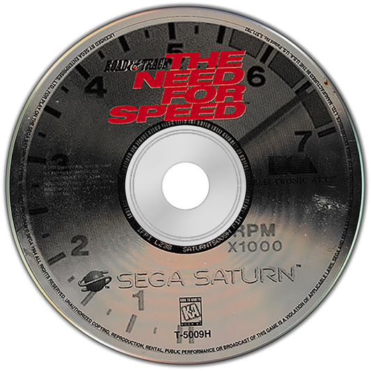 The Need for Speed Sega Saturn racing game realistic car simulation sports cars track racing Electronic Arts EA classic NFS series arcade simulation driving gameplay retro Saturn game Sega Saturn software video game title disc