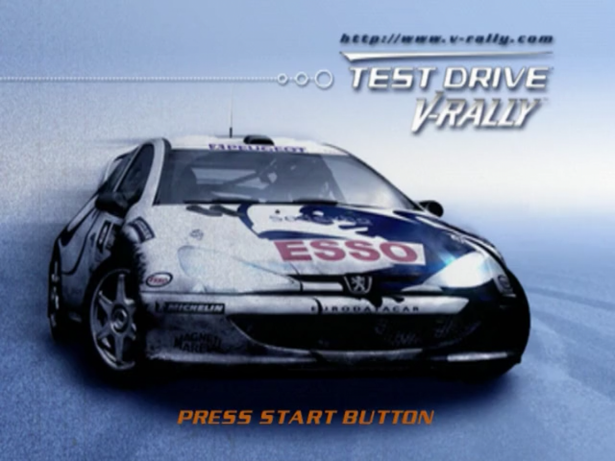 Test Drive V-Rally title screen for Sega Dreamcast (DC) video game