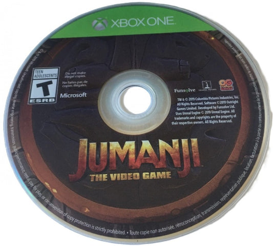 Jumanji: The Video Game disc for Xbox One (XONE) cooperative action-adventure video game