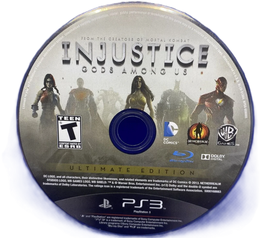 Injustice Gods Among Us Ultimate Edition disc art for PlayStation 3 PS3 video game