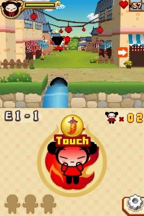 Pucca Power Up gameplay for Nintendo DS (DS) cartoon action platforming video game