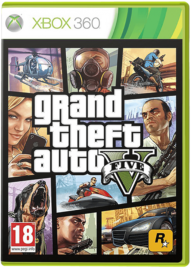 Grand Theft Auto V cover art for Xbox 360 (X360) video game