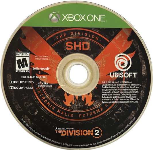 Tom Clancy's The Division 2 – Xbox One (XONE) disc for online open-world third-person shooter video game