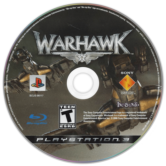Warhawk PlayStation 3 PS3 video game featuring third person combat gameplay aerial warfare vehicle battles online multiplayer action strategic combat military missions and intense battlefield gameplay Sony PlayStation 3 retro video game collection collectible gaming appeal game disc