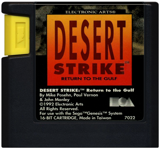 Desert Strike Return to the Gulf Sega Genesis retro video game helicopter shooter cartridge (1992)