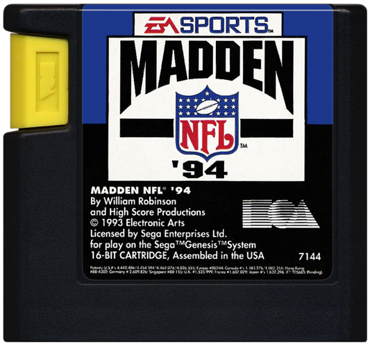 Madden NFL 94 cartridge for Sega Genesis (GEN) video game