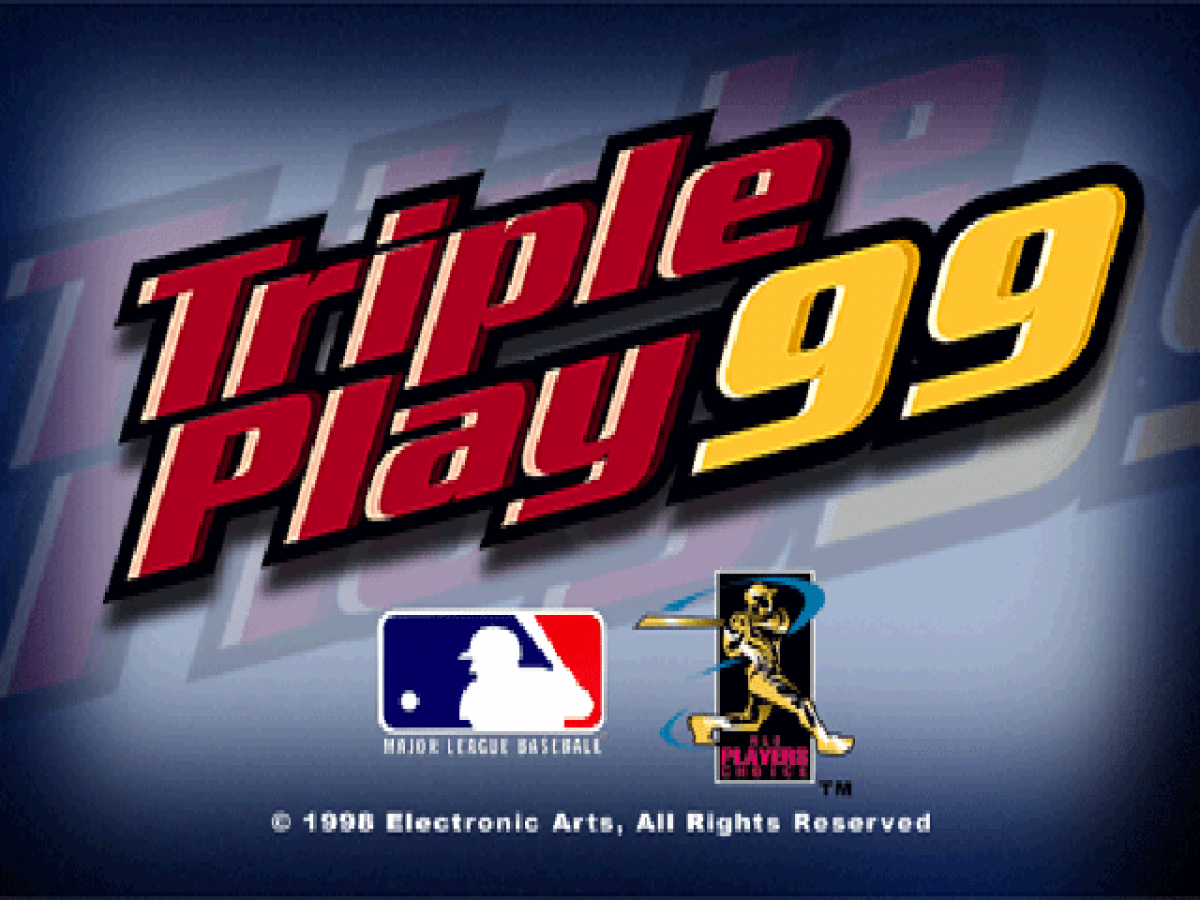 Triple Play 99 title page for PlayStation 1 (PS1) baseball sports video game