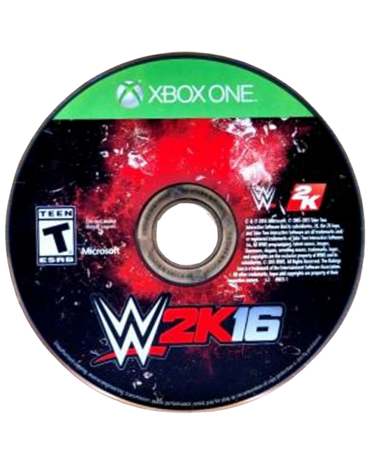 WWE 2K16 Xbox One video game, professional wrestling sports simulation, WWE superstars and legends, career and showcase modes, console title disc