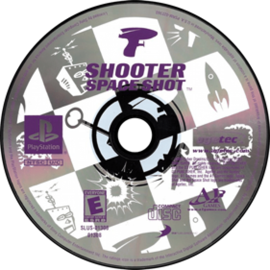 Shooter Space Shot PlayStation 1 PS1 for arcade shooter video game fans featuring fast paced space combat futuristic environments enemy spacecraft explosive weapons challenging stages boss battles and classic vertical shooting gameplay collectible retro Sony PlayStation gaming appeal disc