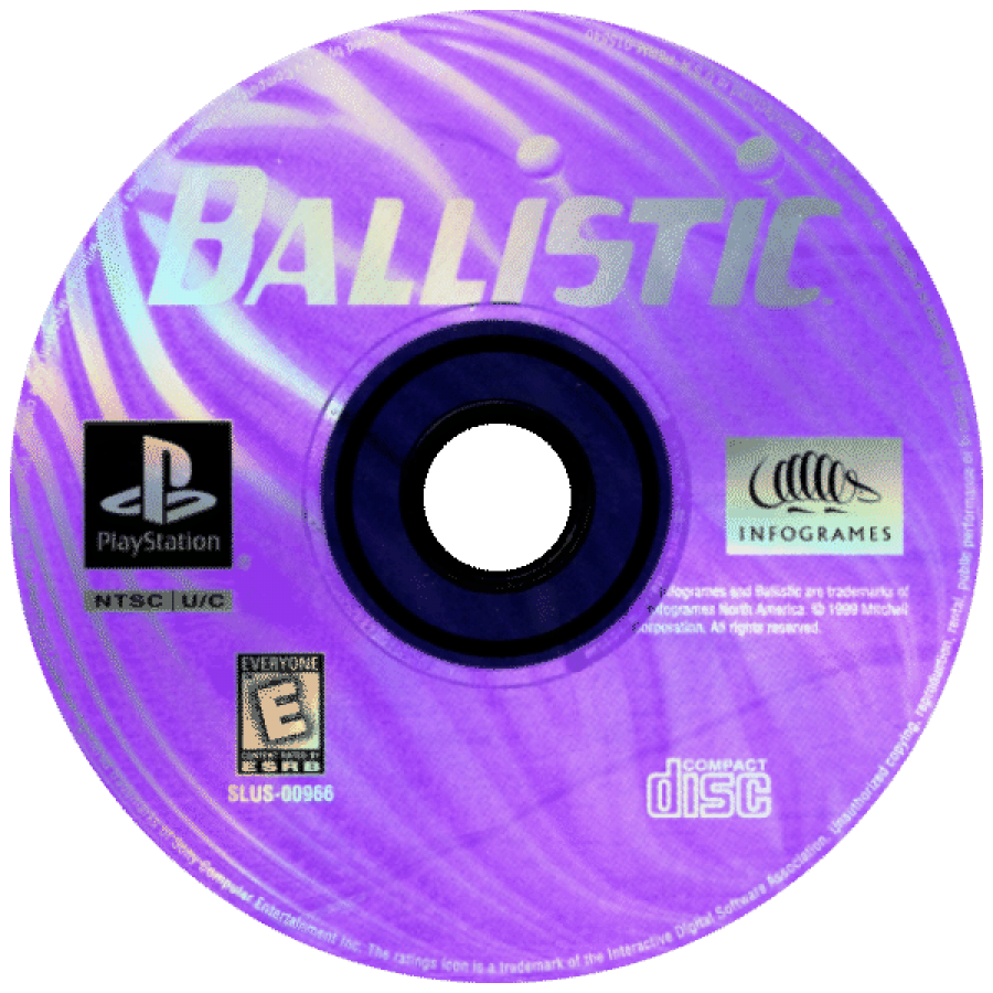 Ballistic disc for PlayStation 1 PS1 retro puzzle video game