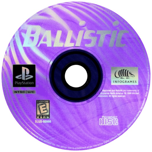 Ballistic disc for PlayStation 1 PS1 retro puzzle video game