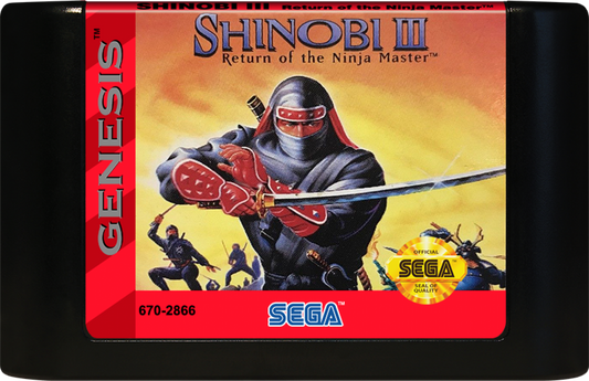 Shinobi III: Return of the Ninja Master cartridge for Sega Genesis (GEN) video game