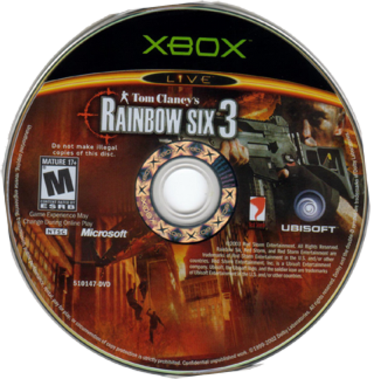 Tom Clancy's Rainbow Six 3 disc for Xbox (XBOX) video game