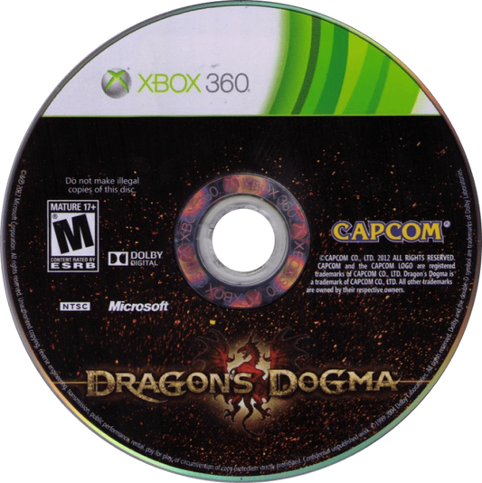 Dragon's Dogma disc for Xbox 360 (X360) action role-playing video game