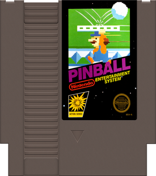 Pinball cartridge for Nintendo Entertainment System (NES) retro video game