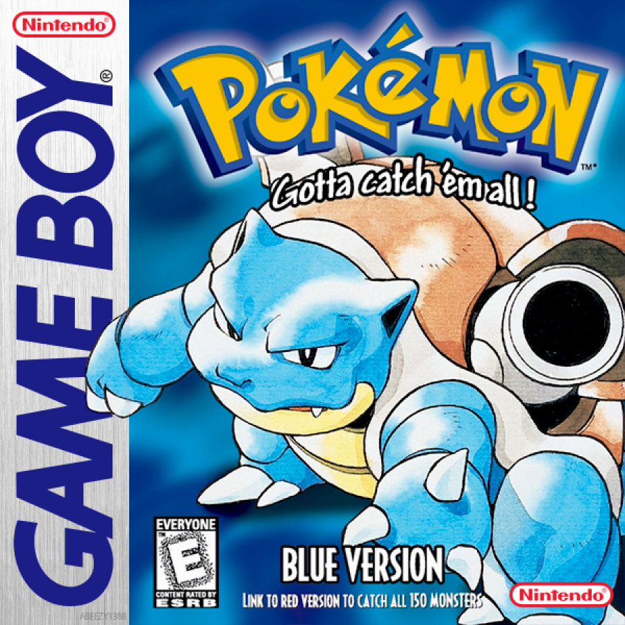 Pokemon: Blue Version cover art for Game Boy (GB) video game