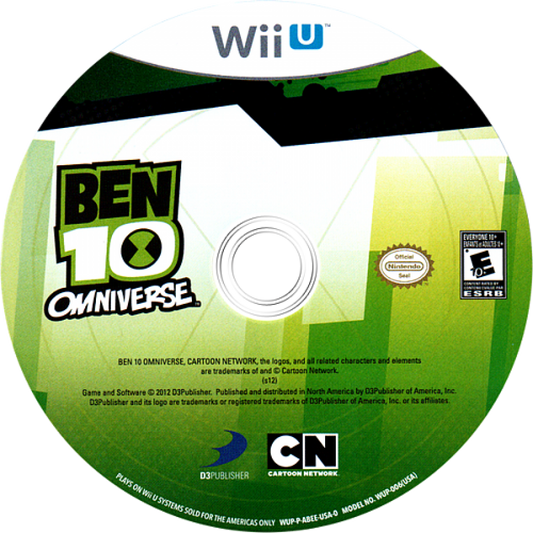 Ben 10 Omniverse disc art for Nintendo Wii U (WiiU) video game