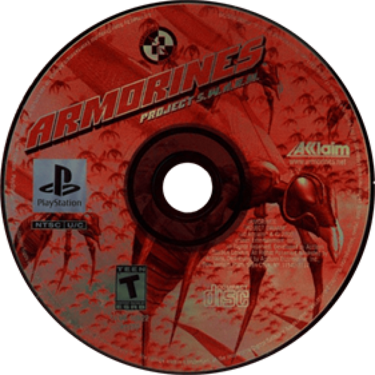 Armorines Project SWARM disc for PlayStation 1 PS1 video game