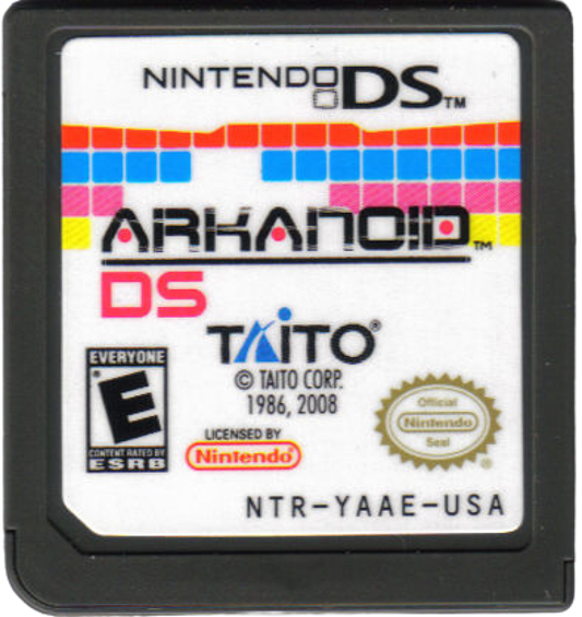 Arkanoid cartridge for Nintendo DS (DS) classic brick-breaking puzzle video game