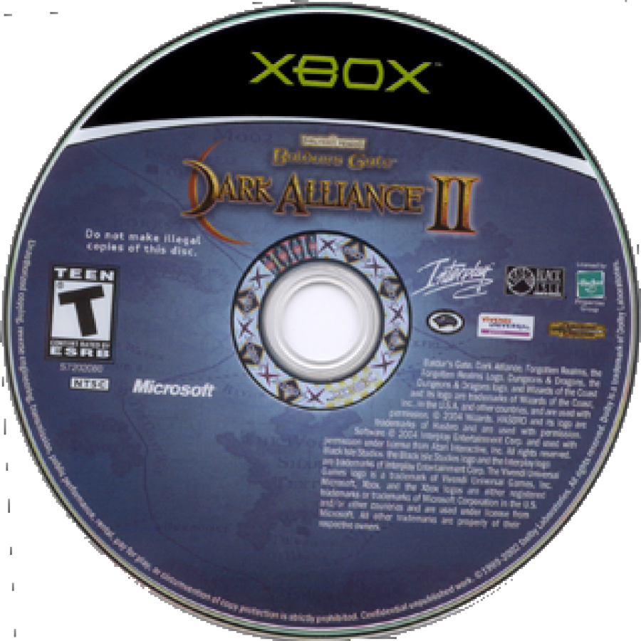 Baldur's Gate: Dark Alliance 2 disc art for Xbox (XBOX) video game