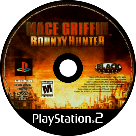 Mace Griffin: Bounty Hunter disc art for Playstation 2 (PS2) video game