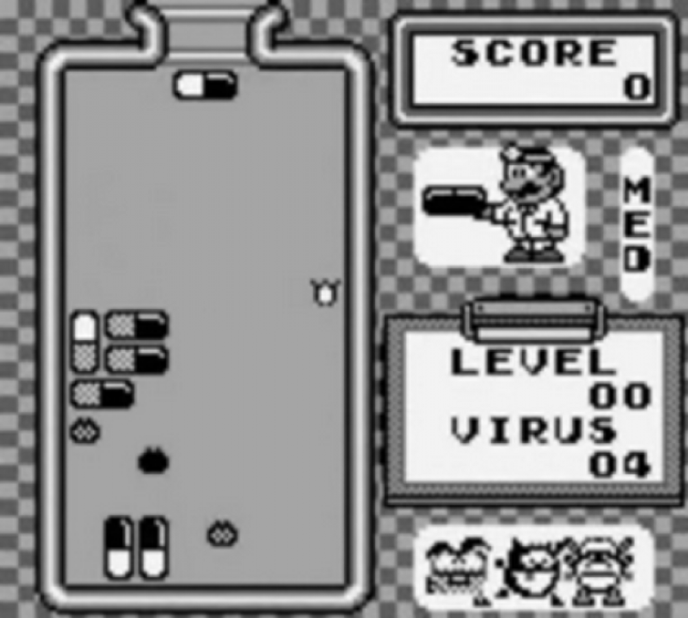 Dr. Mario gameplay for Game Boy (GB) video game.
