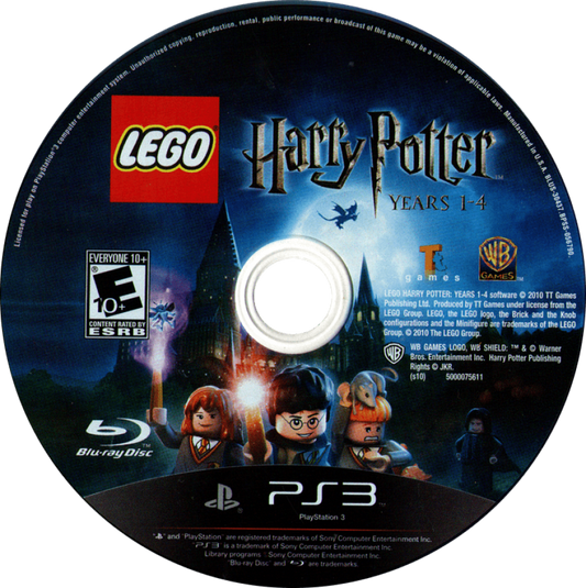 LEGO Harry Potter Years 1 to 4 disc for PlayStation 3 (PS3) video game