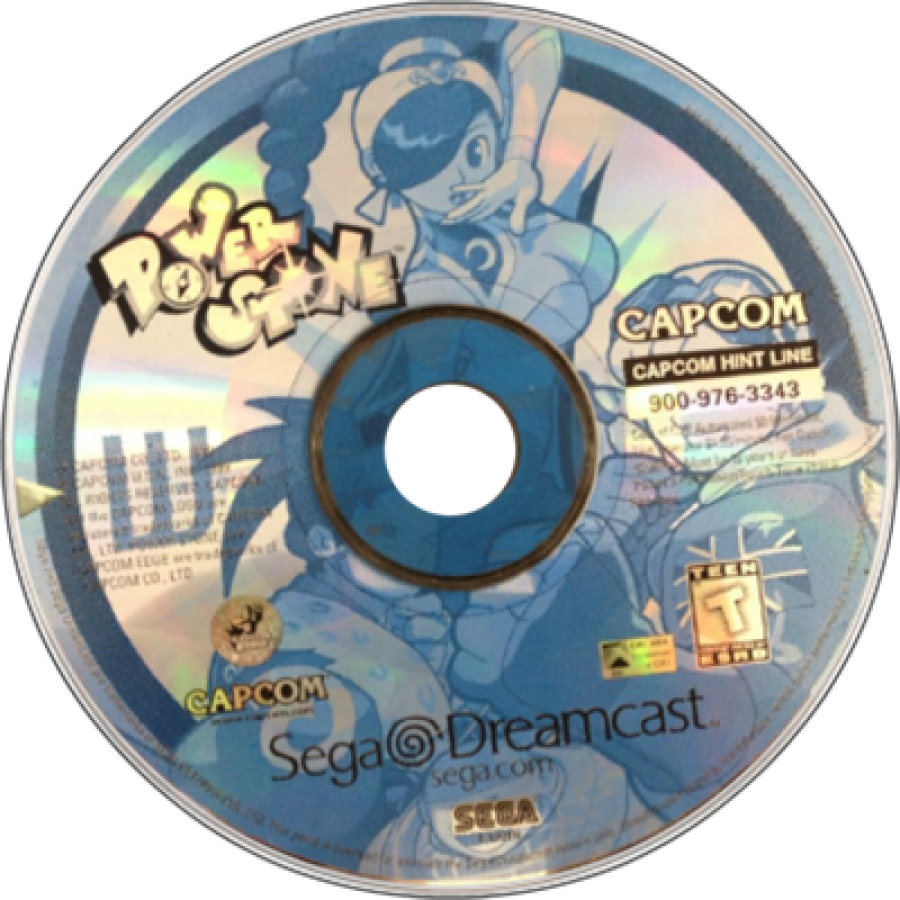 Power Stone Dreamcast featuring 3D fighting gameplay with vibrant characters and interactive arena environments disc