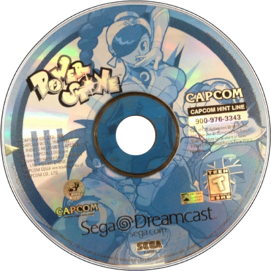 Power Stone Dreamcast featuring 3D fighting gameplay with vibrant characters and interactive arena environments disc