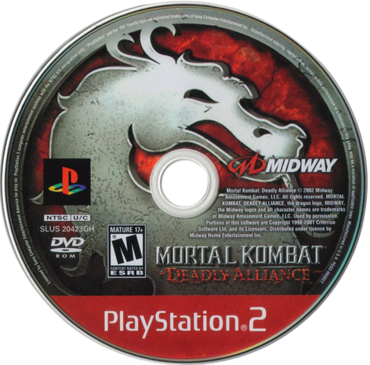 Mortal Kombat Deadly Alliance Greatest Hits PlayStation 2 (PS2) fighting video game disc