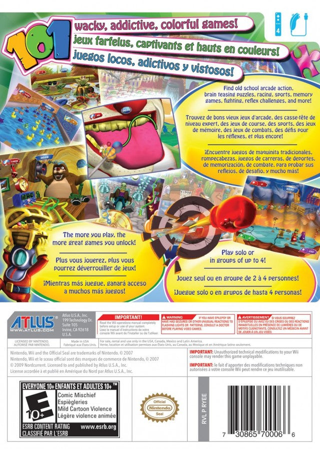 101-in-1 Party Megamix back cover art for Nintendo Wii (Wii) video game