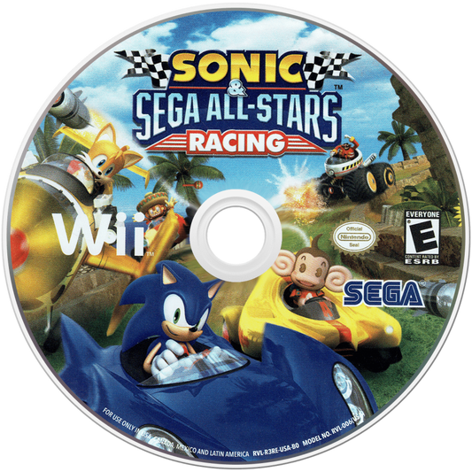 Sonic & SEGA All-Stars Racing disc art for Nintendo Wii (Wii) video game
