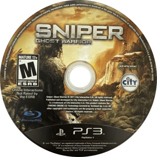 Sniper Ghost Warrior PS3 tactical shooter gameplay with realistic sniping and stealth action disc
