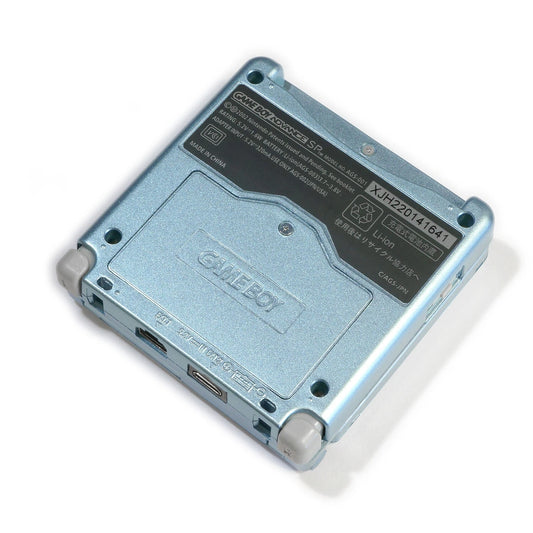 Nintendo Game Boy Advance SP AGS-101 Pearl Blue handheld console back
