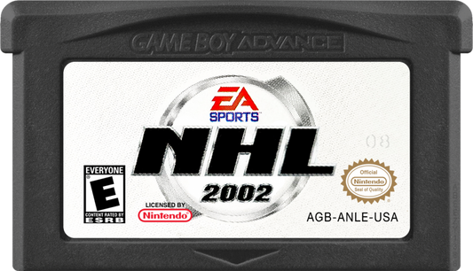 NHL 2002 game cartridge for Game Boy Advance GBA video game