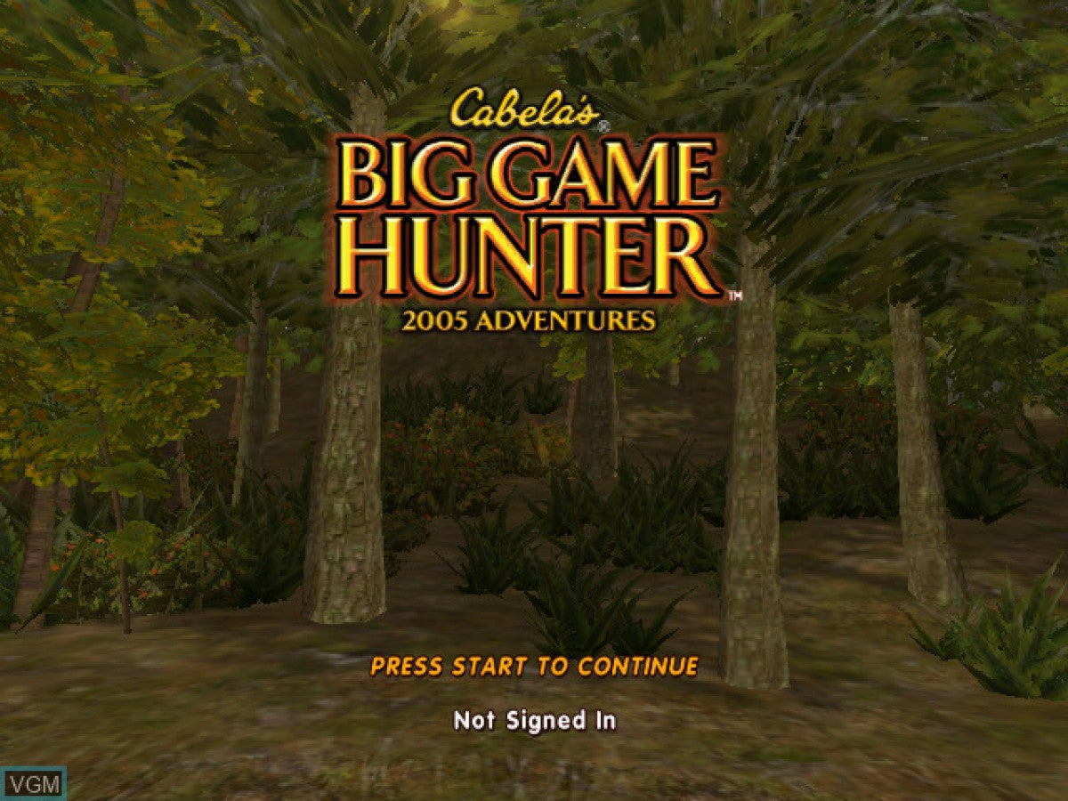 Cabela's Big Game Hunter: 2005 Adventures title screen art for Xbox (XBOX) video game